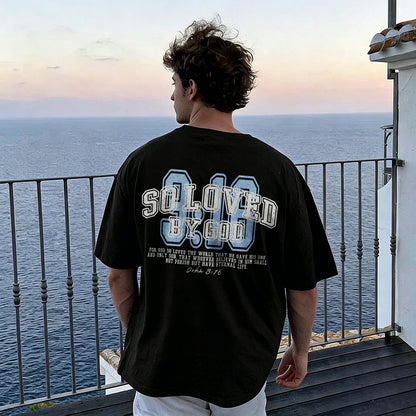 So Loved By God, For God So Loved The World That He Gave His One And Only Son Printed Men's T-shirt