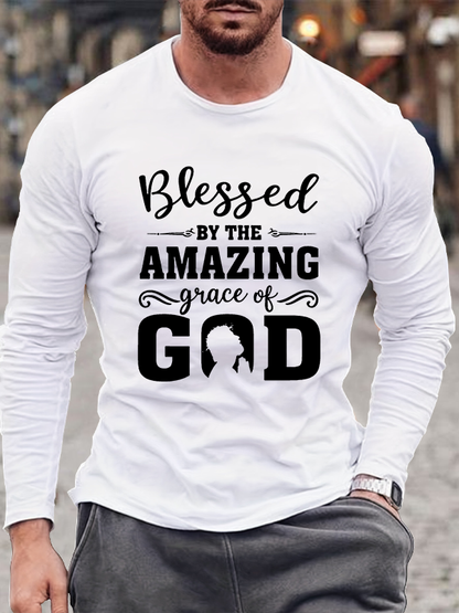 Blessed By The Amazing Grace Of God Cotton Long Sleeve T-Shirt