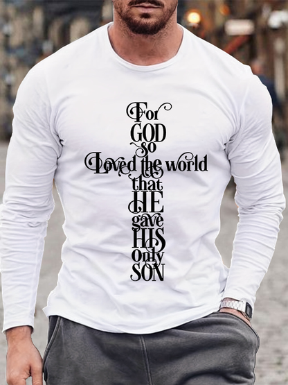 For God So Loved The World Christian Cotton Long Sleeve T-Shirt