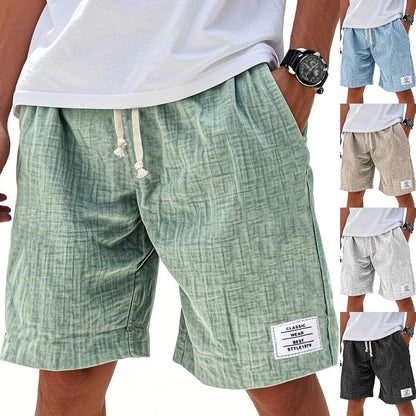 Men’s Casual Cotton Linen Shorts – Lightweight Drawstring Summer Shorts