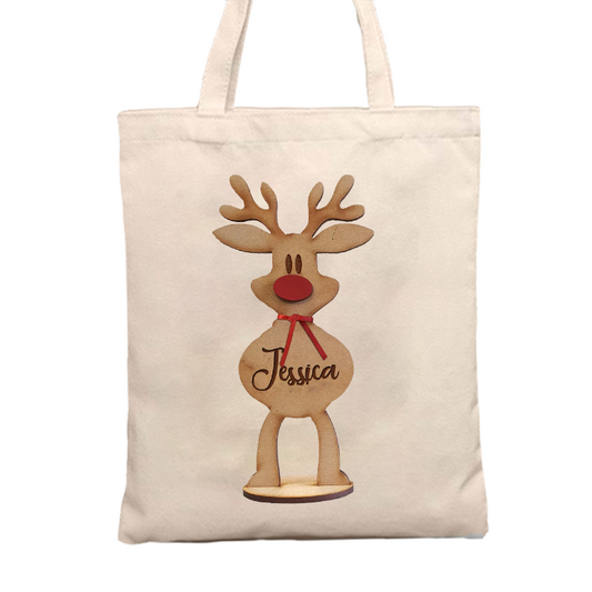 Moose Christmas Gift Tote Bag Canvas Bag