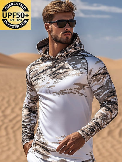 Men's Outdoor Sun Protection Cool Hooded Sun Protection Long Sleeve Top