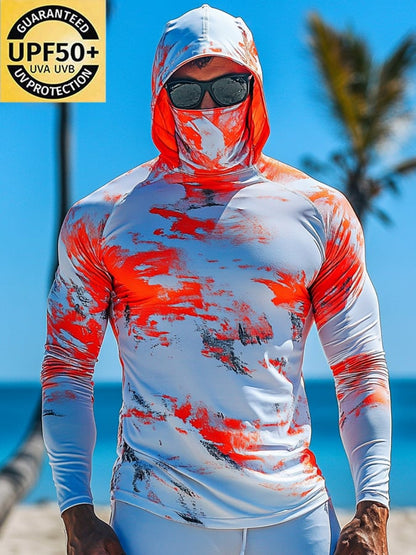 Men's Outdoor Sun Protection Breathable Cool Hooded Sun Protection Long Sleeve Top
