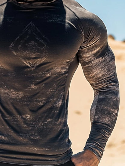 Men's Outdoor Sun Protection Breathable Cool Hooded Sun Protection Long Sleeve Top