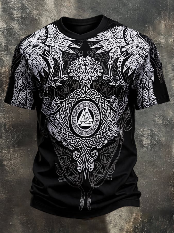 Men's Vintage Viking-Print T-Shirt