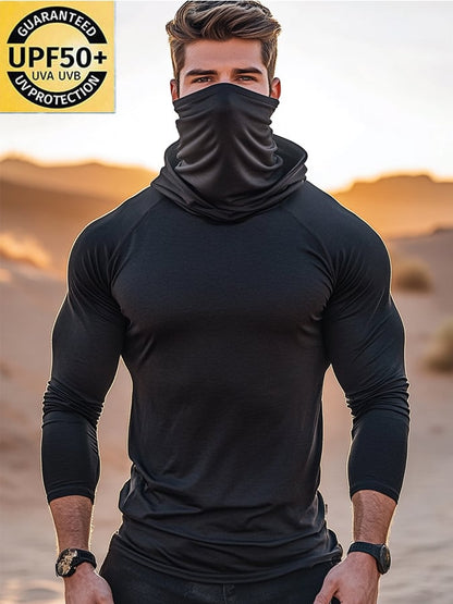 Men's Outdoor Sun Protection Breathable Cool Hooded Sun Protection Long Sleeve Top