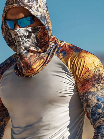Men's Outdoor Sun Protection Breathable Cool Hooded Sun Protection Long Sleeve Top