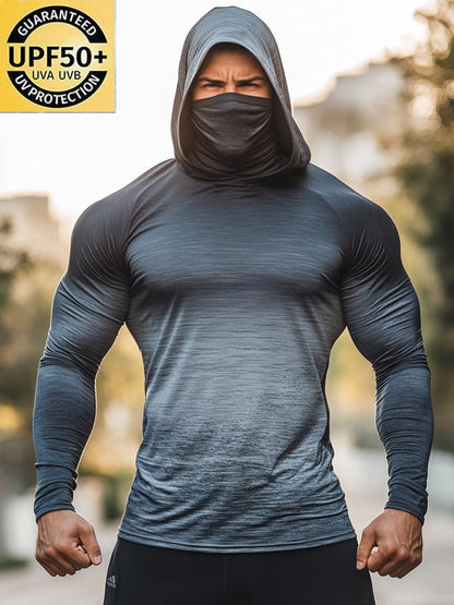 Men's Outdoor Sun Protection Breathable Cool Hooded Sun Protection Long Sleeve Top