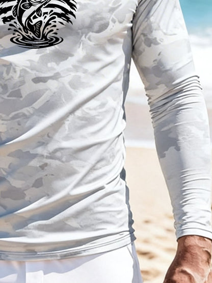Men's Outdoor Sun Protection Breathable Cool Hooded Sun Protection Long-Sleeved Top