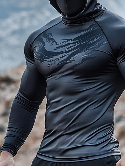 Men's Outdoor Sun Protection Breathable Cool Hooded Sun Protection Long Sleeve Top