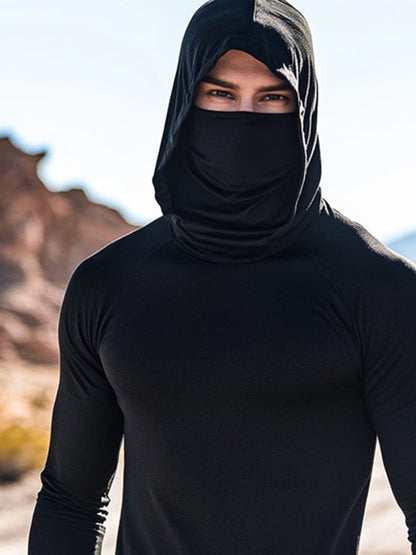 Men's Outdoor Sun Protection Breathable Cool Hooded Sun Protection Long Sleeve Top