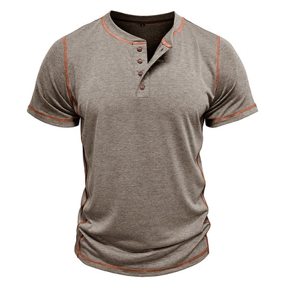 Men's Retro Short Sleeve Henley Shirt