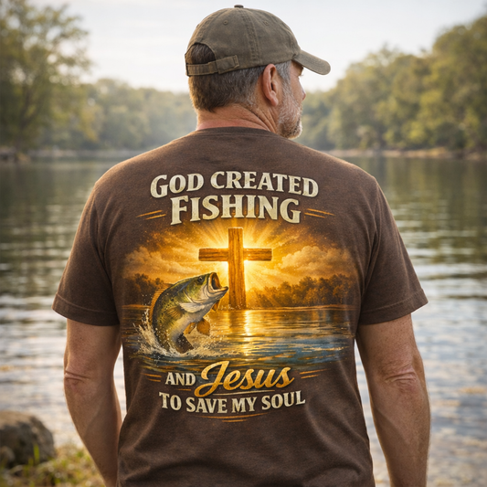 God Created Fishing And Jesus To Save My Soul T-Shirt