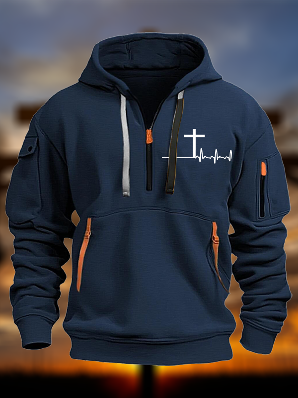 ECG Cross Zipper Hoodies