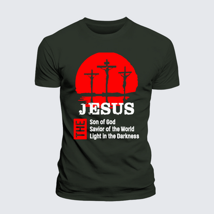 Luxe Mercerized Cotton Tee - Jesus The Son Of God The Savior Of The World The Light In The Darkness