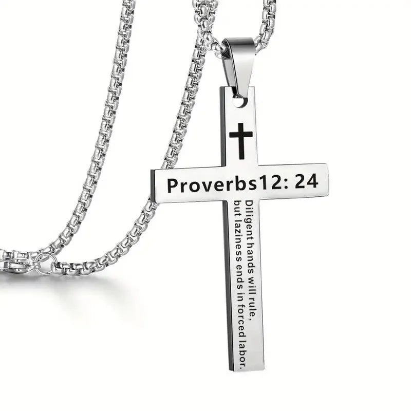 Bible Verse Cross Necklace
