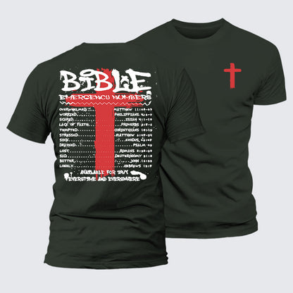 Luxe Mercerized Cotton Tee - Bible Emergency Numbers