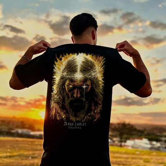 Jesus Christ Revelation 19:12 Printed Men's T-shirt