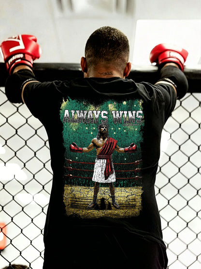 Always Wins 1 Corinthians 15:57 Printed Men's T-shirt