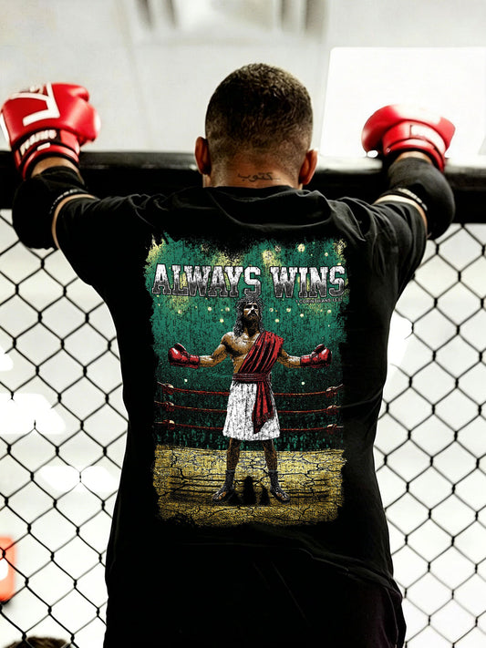Always Wins 1 Corinthians 15:57 Printed Men's T-shirt