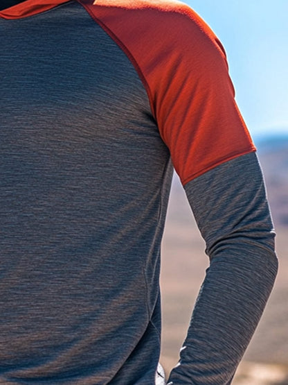 Men's Outdoor Sun Protection Breathable Cool Mask Hooded Sun Protection Long-Sleeved Top