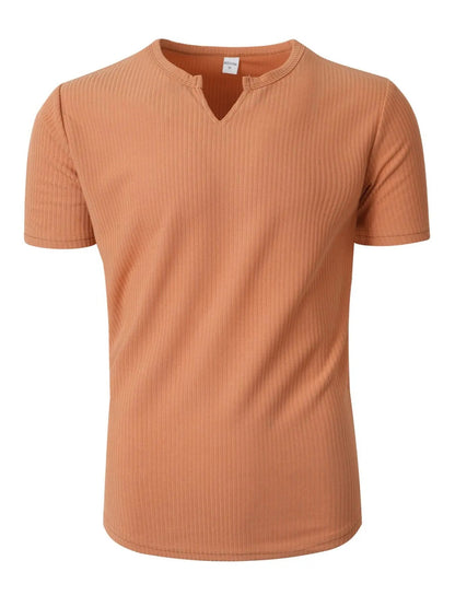 Men's Textured V-Neck T-Shirt