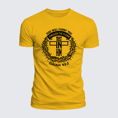 Luxe Mercerized Cotton Tee - God Will Carry You Through The Storm
