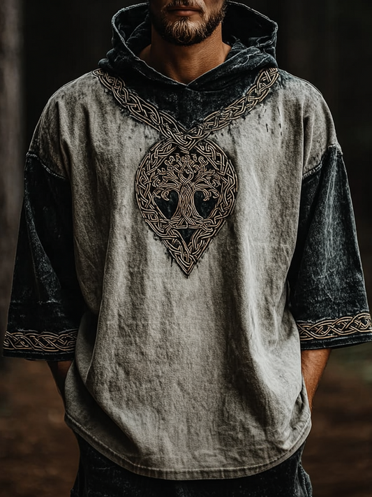 Viking Style Inspired Celtic Tree Of Life Totem Printed Unisex Casual Hoodie