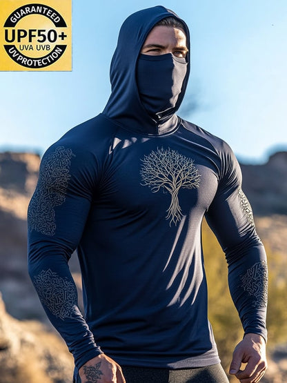 Men's Outdoor Sun Protection Breathable Cool Hooded Sun Protection Long Sleeve Top