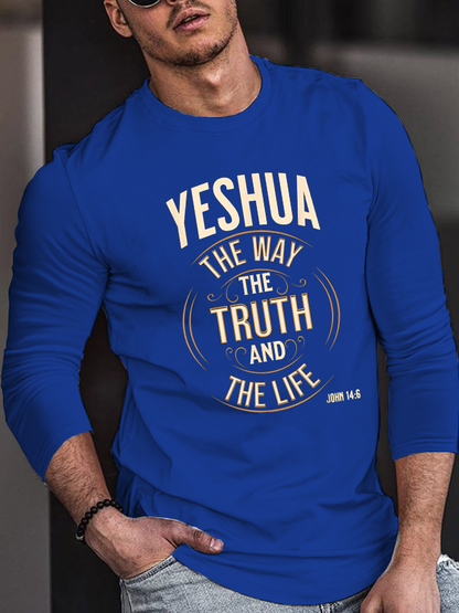Yeshua The Way, The Truth and The Life John 14:6 Cotton Long Sleeve T-Shirt