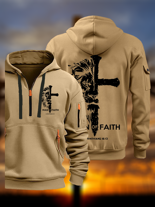 Man of Faith  Jesus God Christian Zipper Hoodies