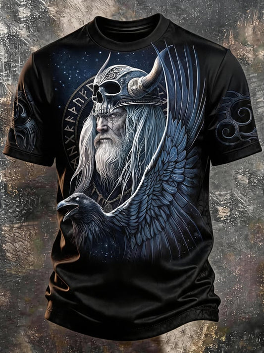 Men's Vintage Viking-Print T-Shirt