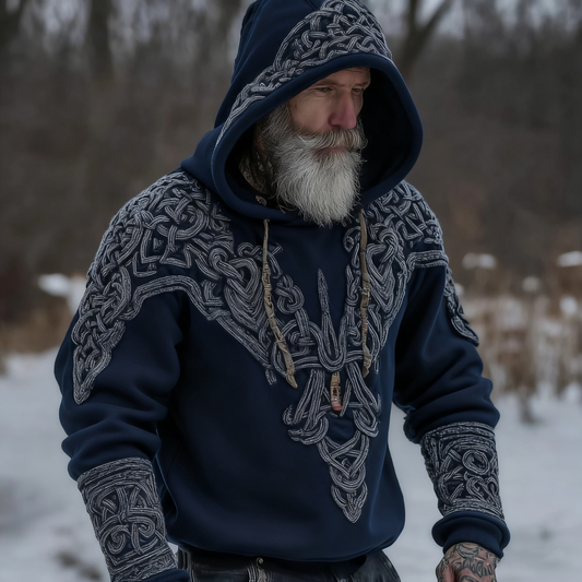 Viking Totem Rune Printed Hoodie