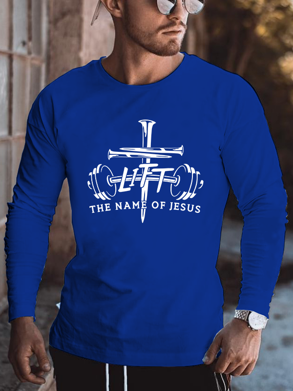 Lift The Name Of Jesus Cotton Long Sleeve T-Shirt