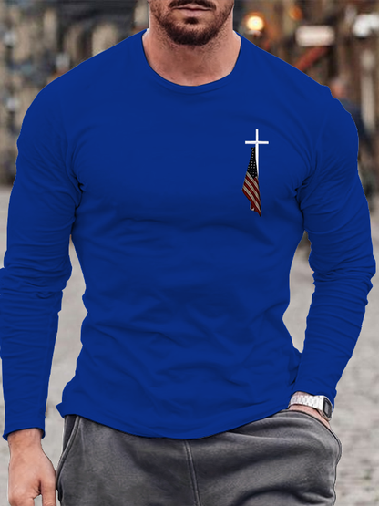 Faith Cross Cotton Long Sleeve T-Shirt