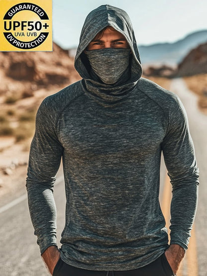 Men's Outdoor Sun Protection Breathable Cool Hooded Sun Protection Long Sleeve Top
