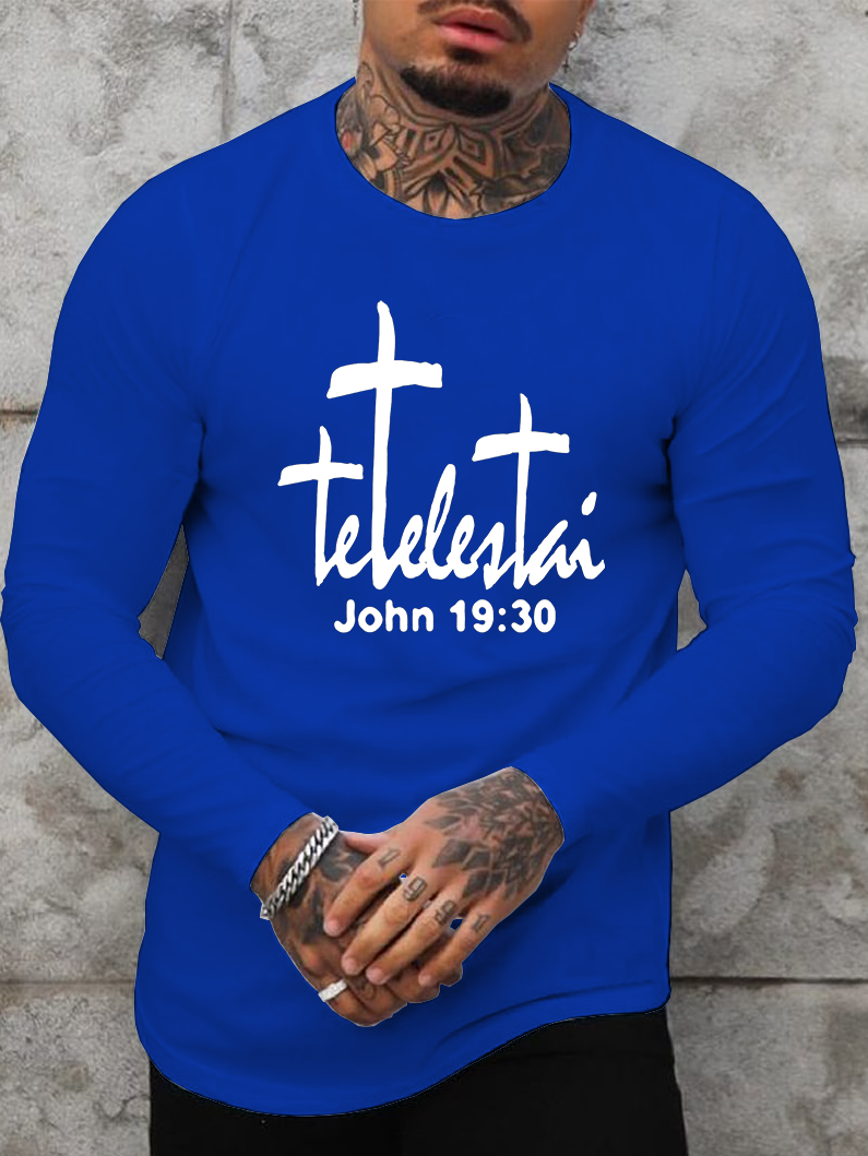 Tetelestai John 19 : 30 Christian Cotton Long Sleeve T-Shirt