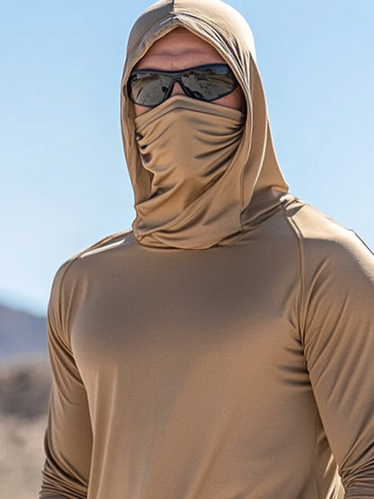 Men's Outdoor Sun Protection Breathable Cool Hooded Sun Protection Long Sleeve Top