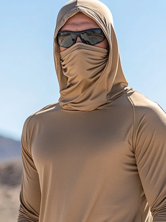 Men's Outdoor Sun Protection Breathable Cool Hooded Sun Protection Long Sleeve Top