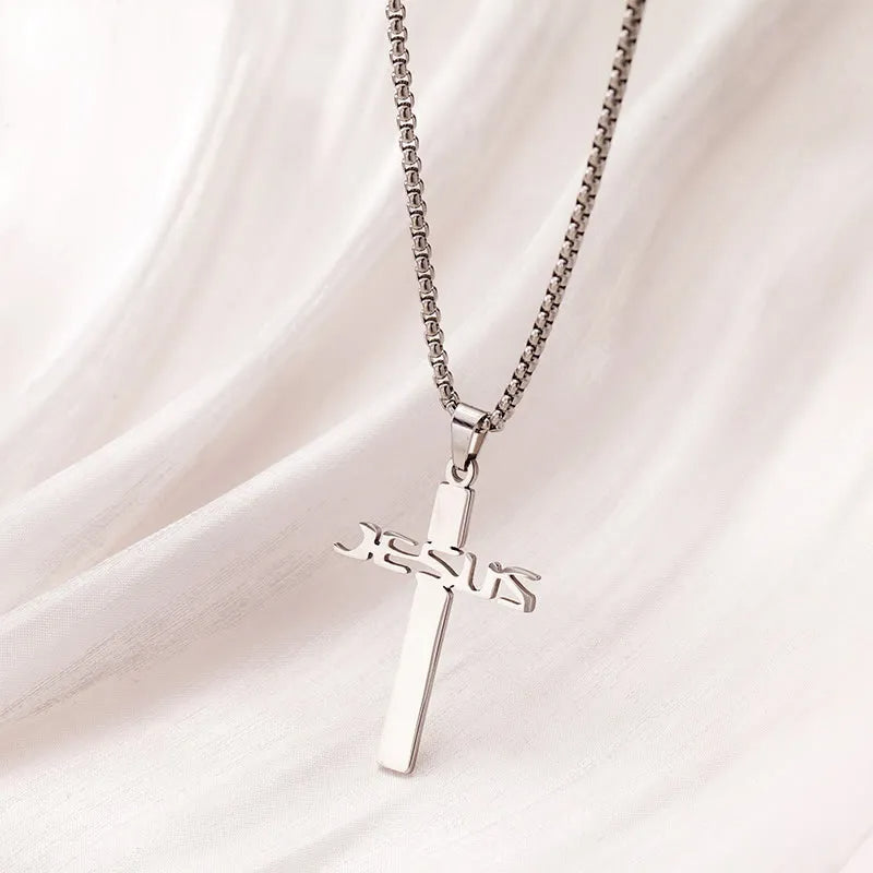 Jesus Hollow Cross Necklace