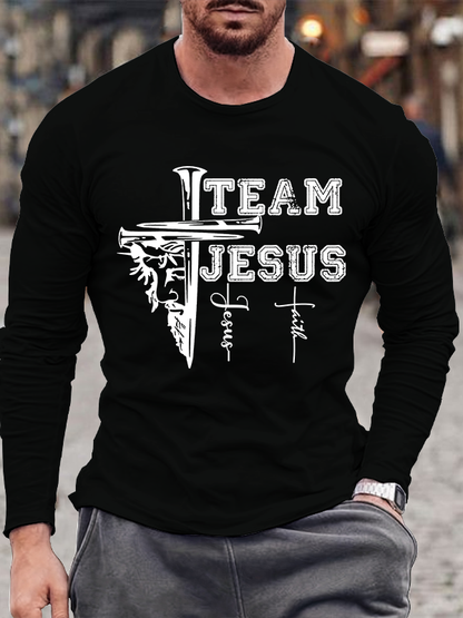 Team Jesus Christian Cotton Long Sleeve T-Shirt