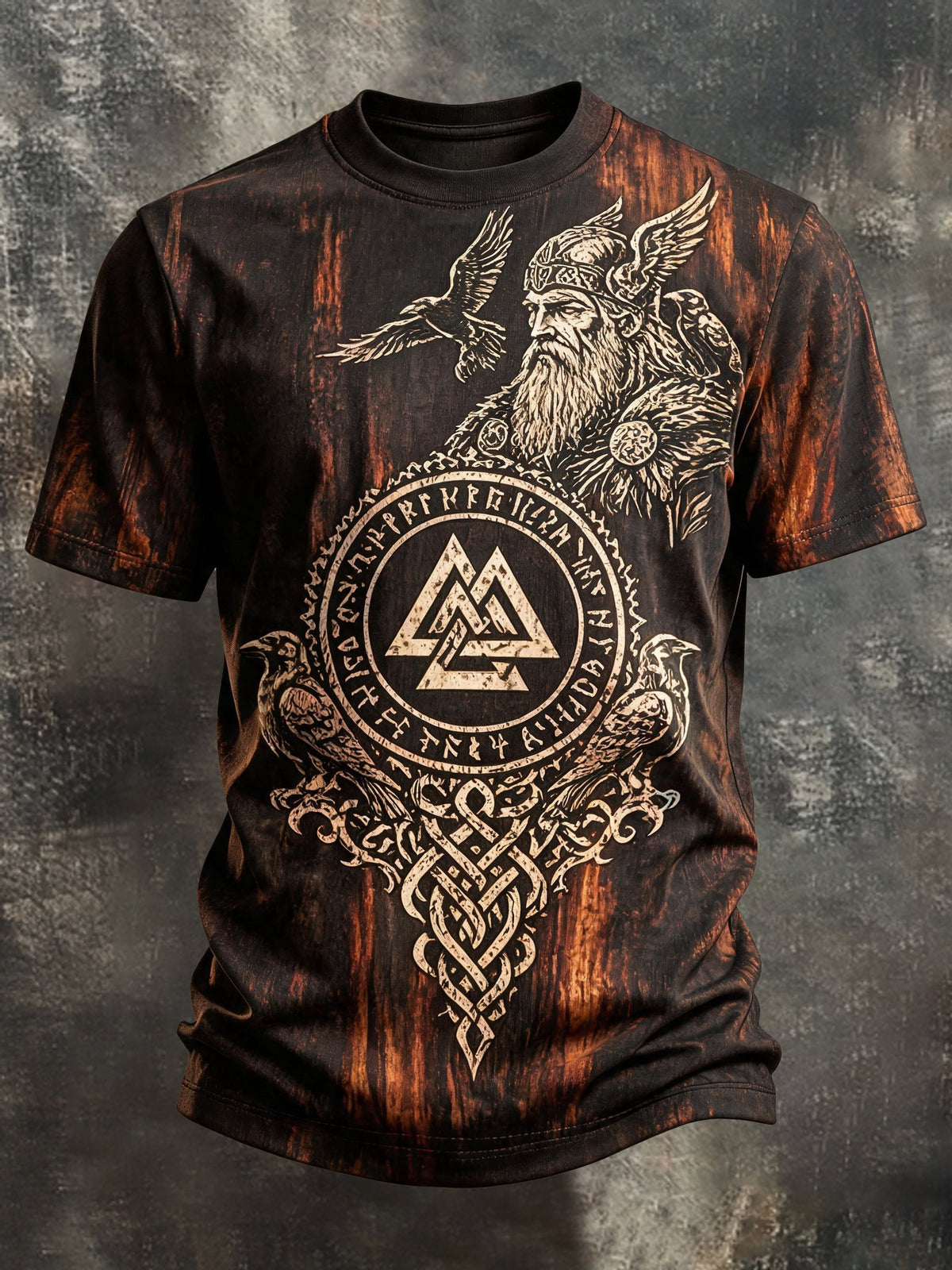 Men's Vintage Viking-Print T-Shirt