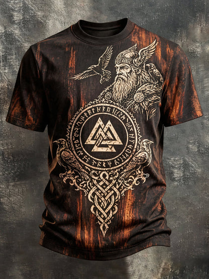 Men's Vintage Viking-Print T-Shirt