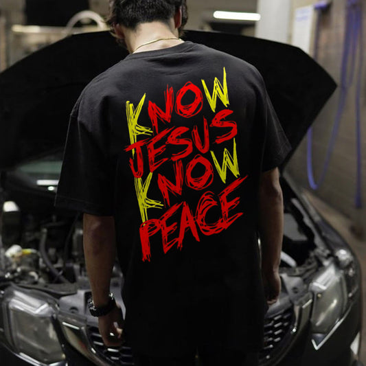 Know Jesus Know Peace Printed Men's T-shirt