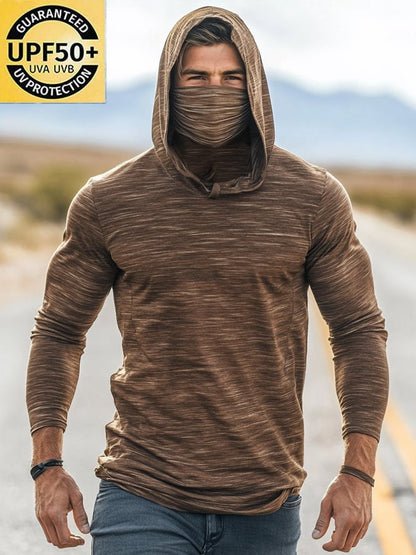 Men's Outdoor Sun Protection Breathable Cool Hooded Sun Protection Long Sleeve Top