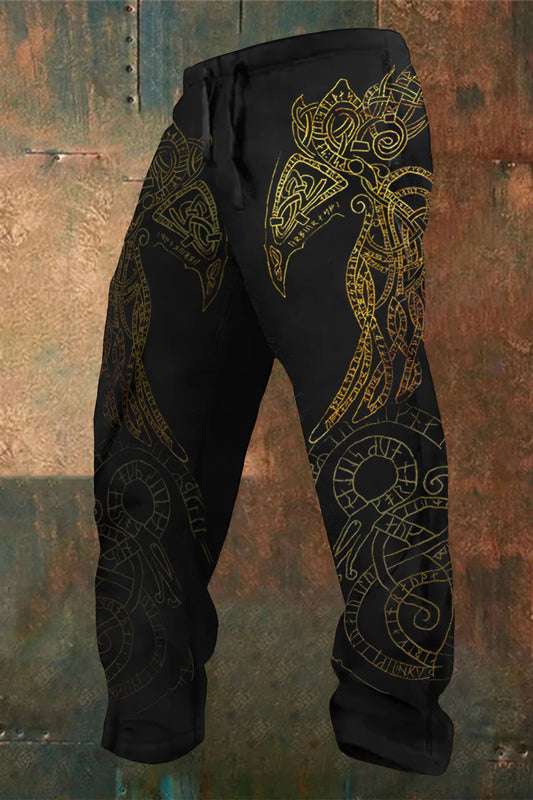 Raven God Print Track Pants