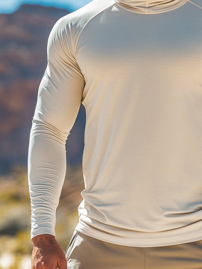 Men's Outdoor Sun Protection Breathable Cool Hooded Sun Protection Long Sleeve Top