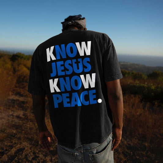 Know Jesus Know Peace Printed Men's T-shirt