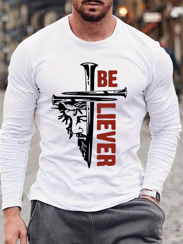 Believer Christian Cotton Long Sleeve T-Shirt