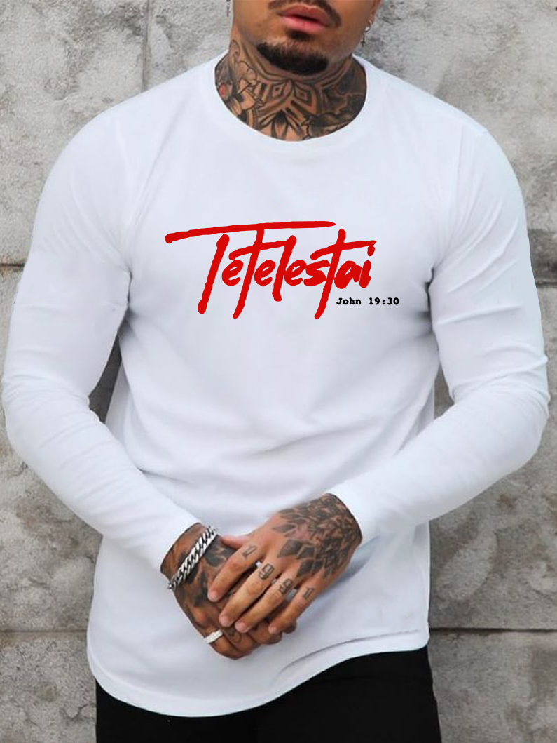 Tetelestai John 19:30 Christian Cotton Long Sleeve T-Shirt